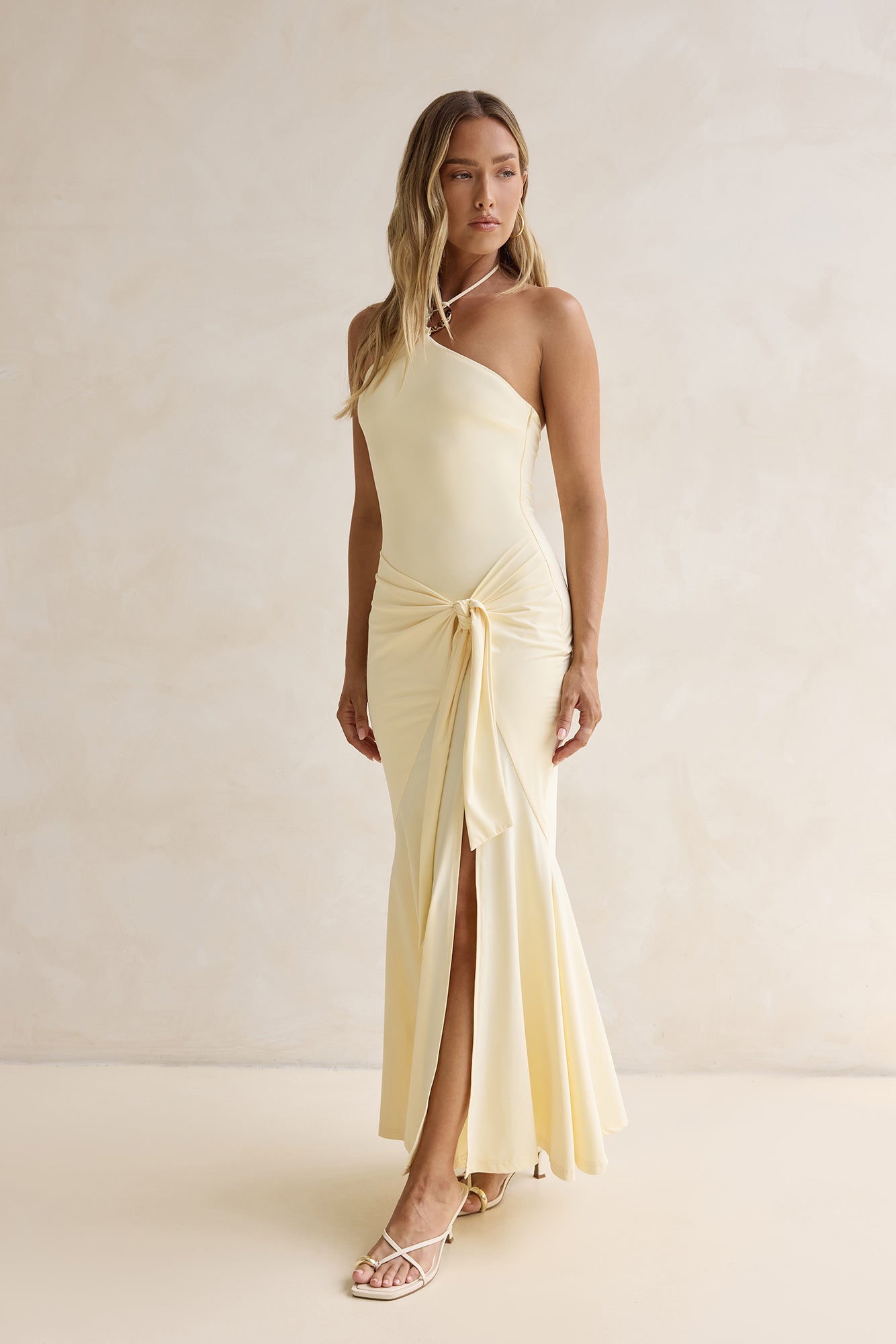 Crystal Sands Halter Maxi Dress Yellow