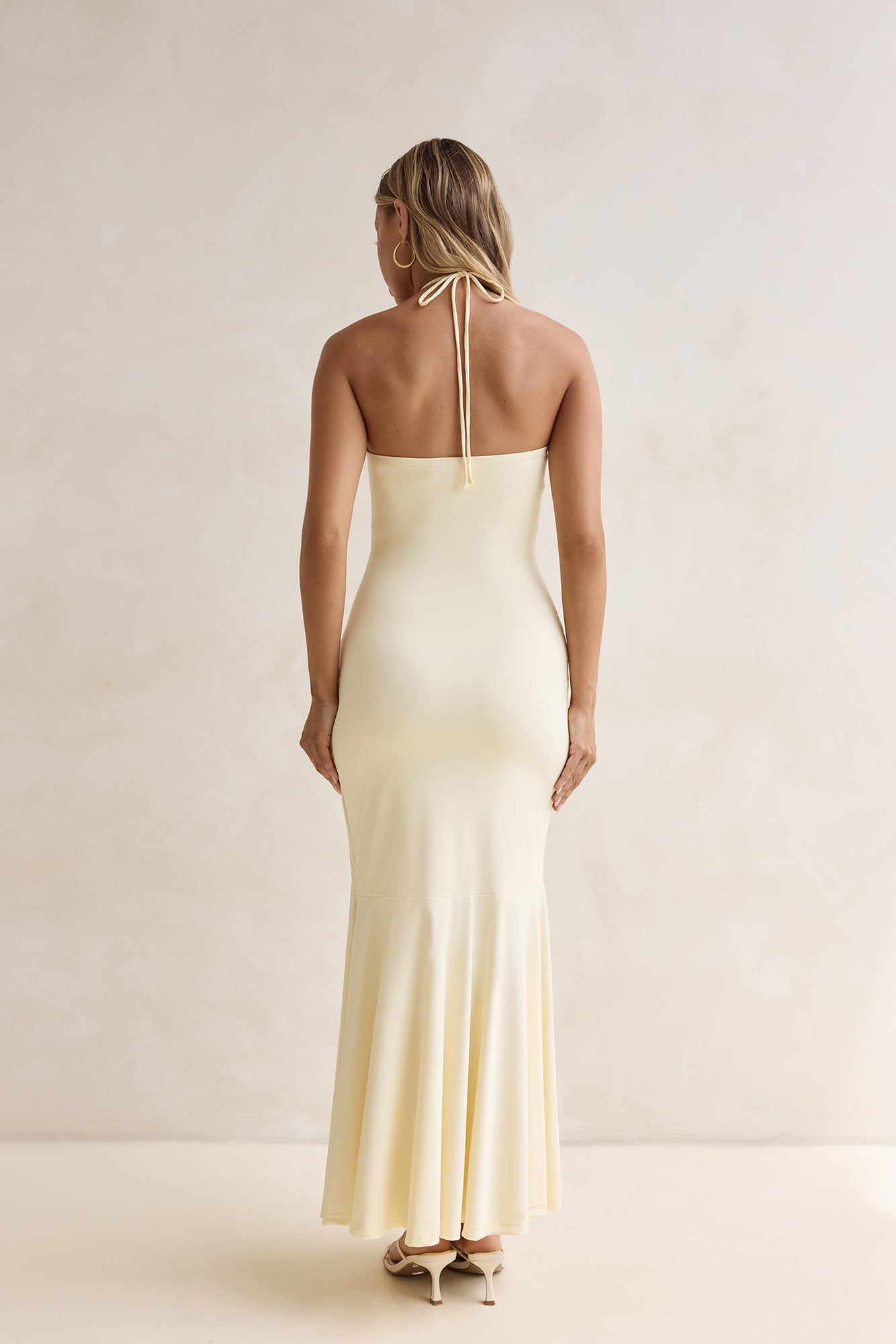 Crystal Sands Halter Maxi Dress Yellow