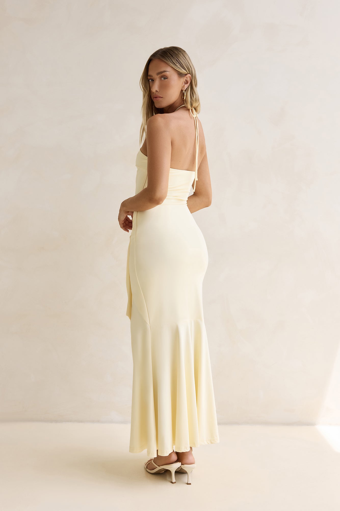 Crystal Sands Halter Maxi Dress Yellow