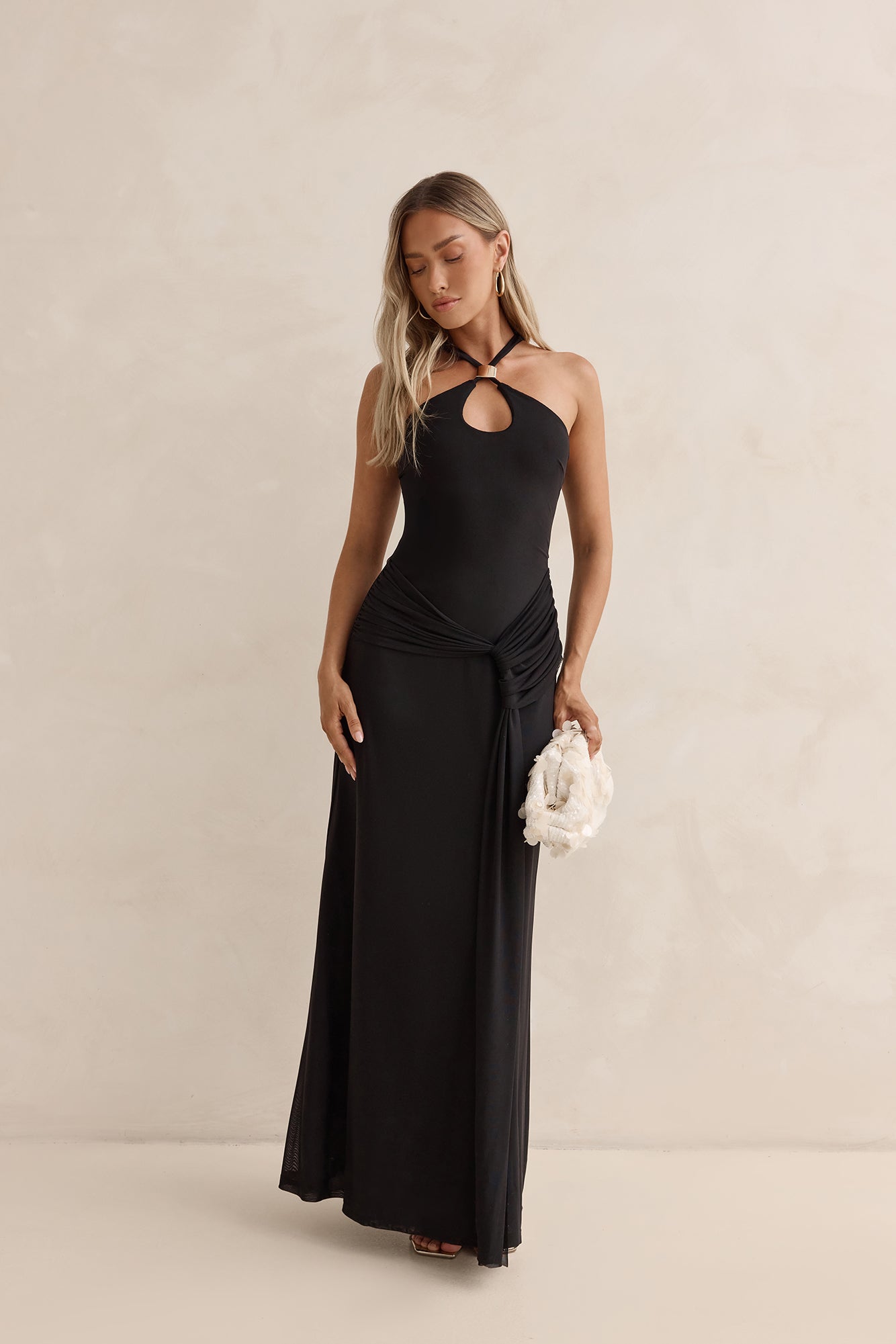 Lost In Dreams Mesh Maxi Dress Black
