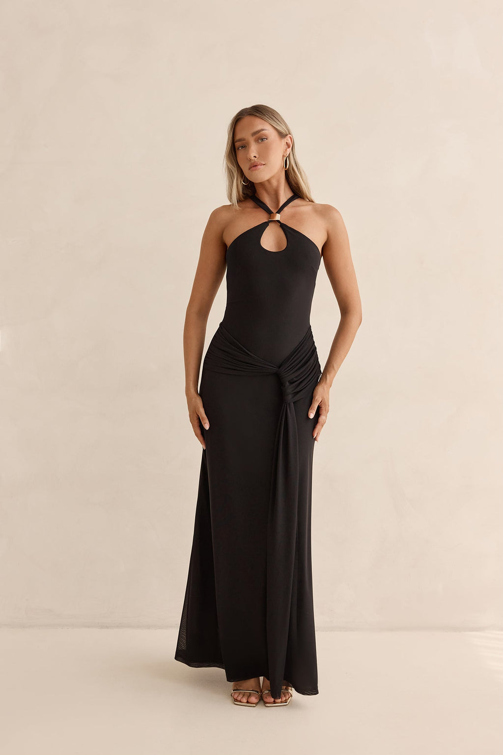 Lost In Dreams Mesh Maxi Dress Black