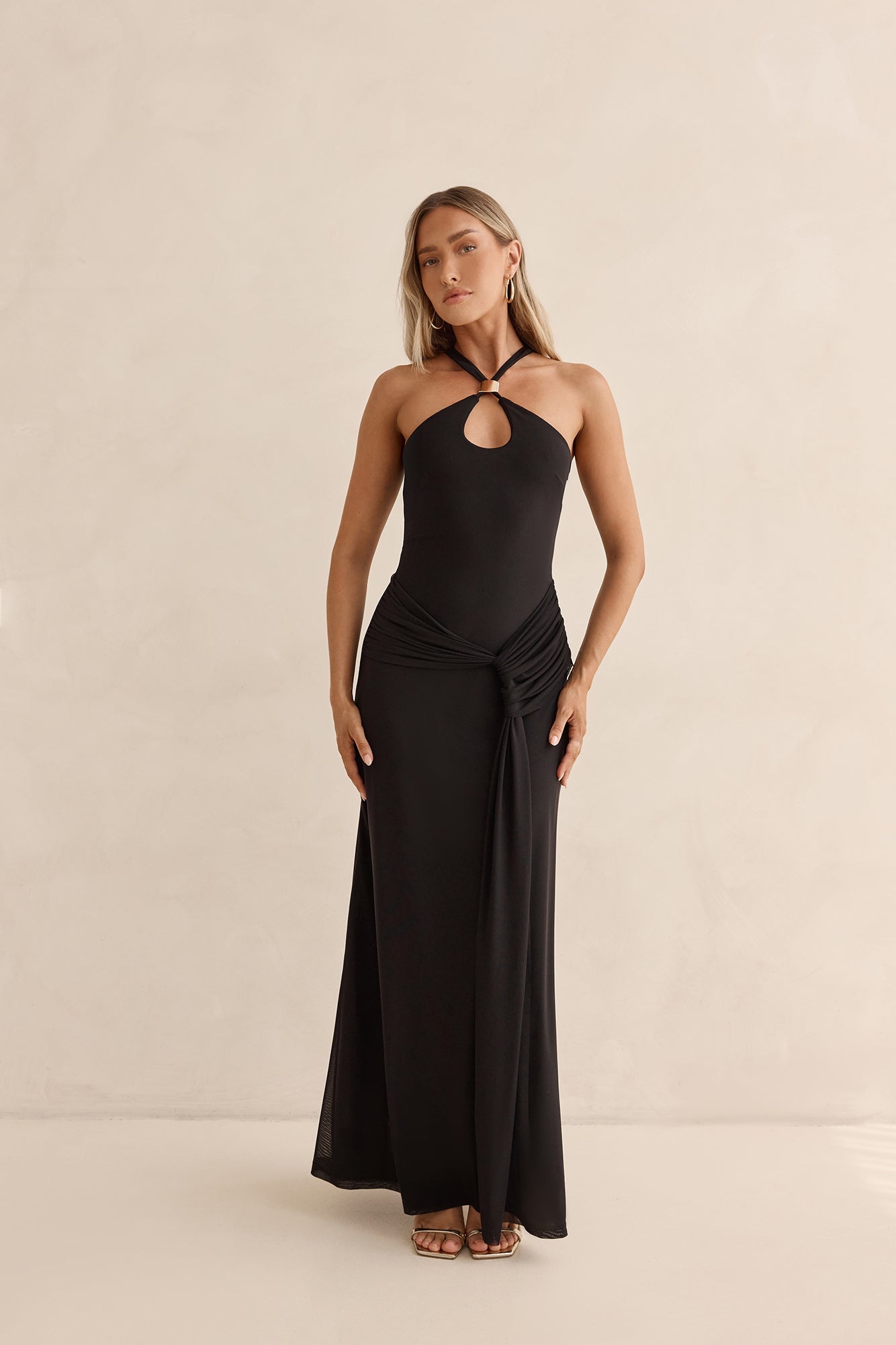 Lost In Dreams Mesh Maxi Dress Black