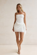Catching Sunrays Strapless Mini Dress White