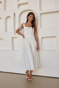 Spring Breeze Midi Dress White