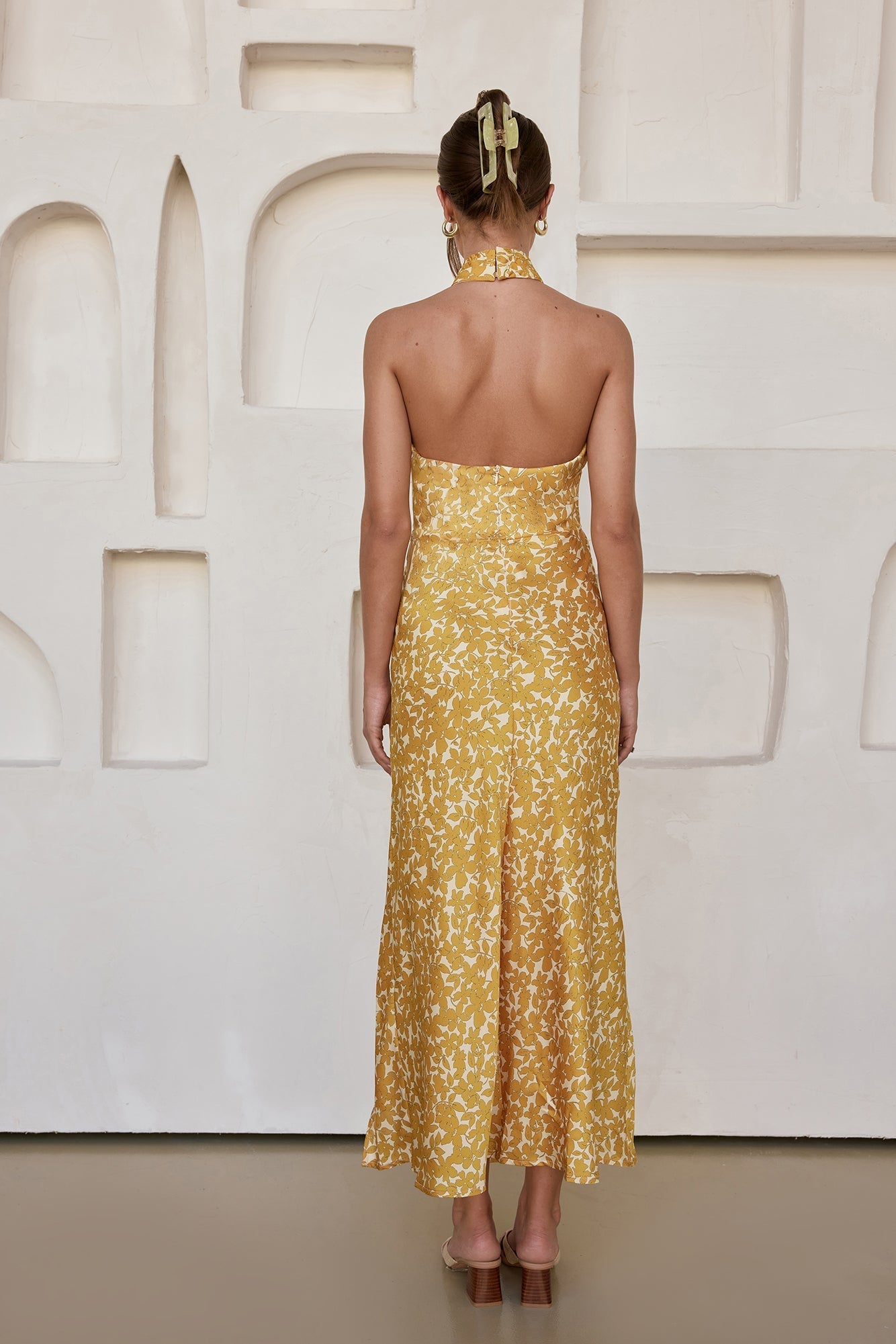 Marigold Moments Halter Maxi Dress Orange