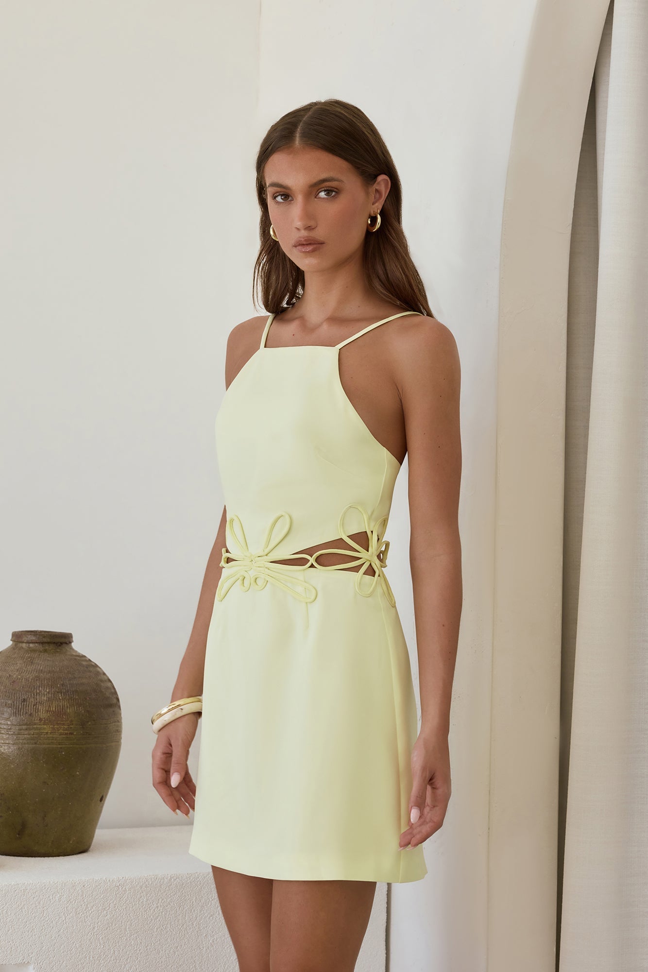 Tulip Whisper Mini Dress Yellow