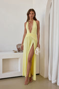 Bewitched By Light Halter Maxi Dress Yellow
