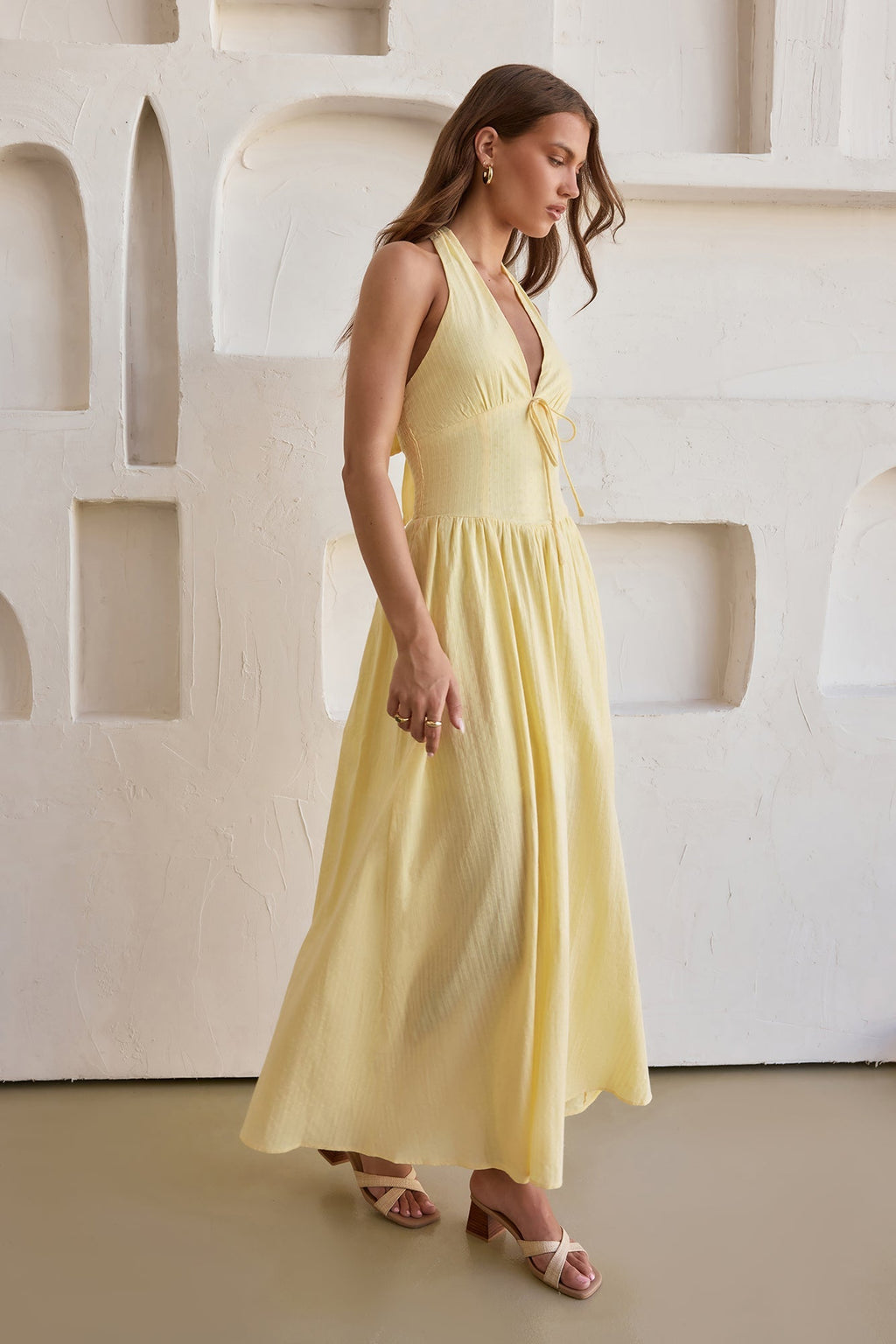 Arrietty Halter Maxi Dress Yellow