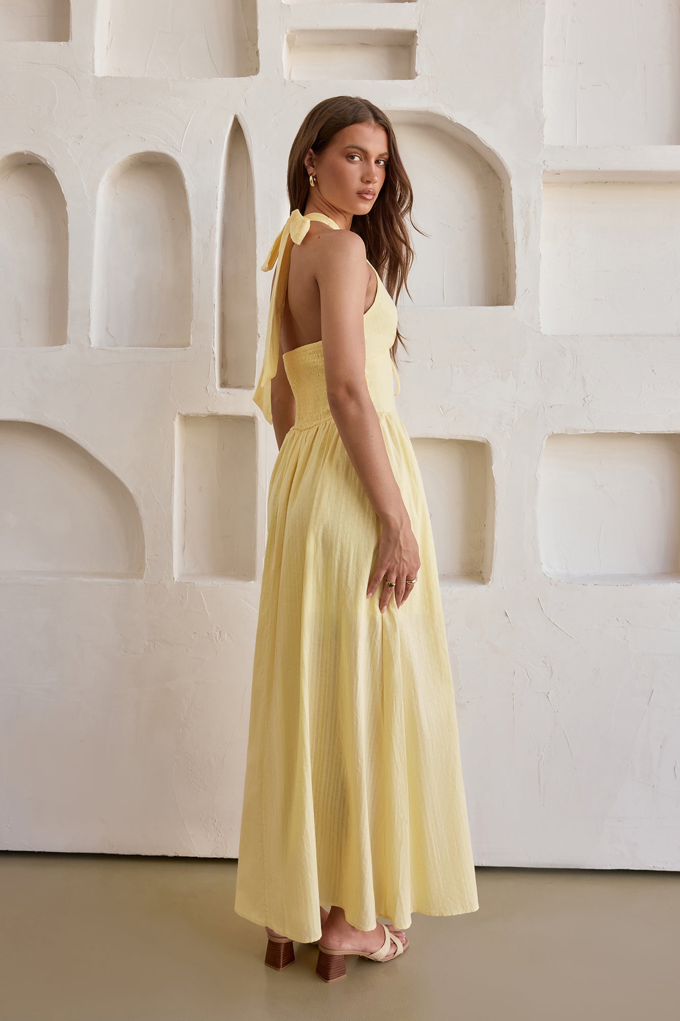 Arrietty Halter Maxi Dress Yellow