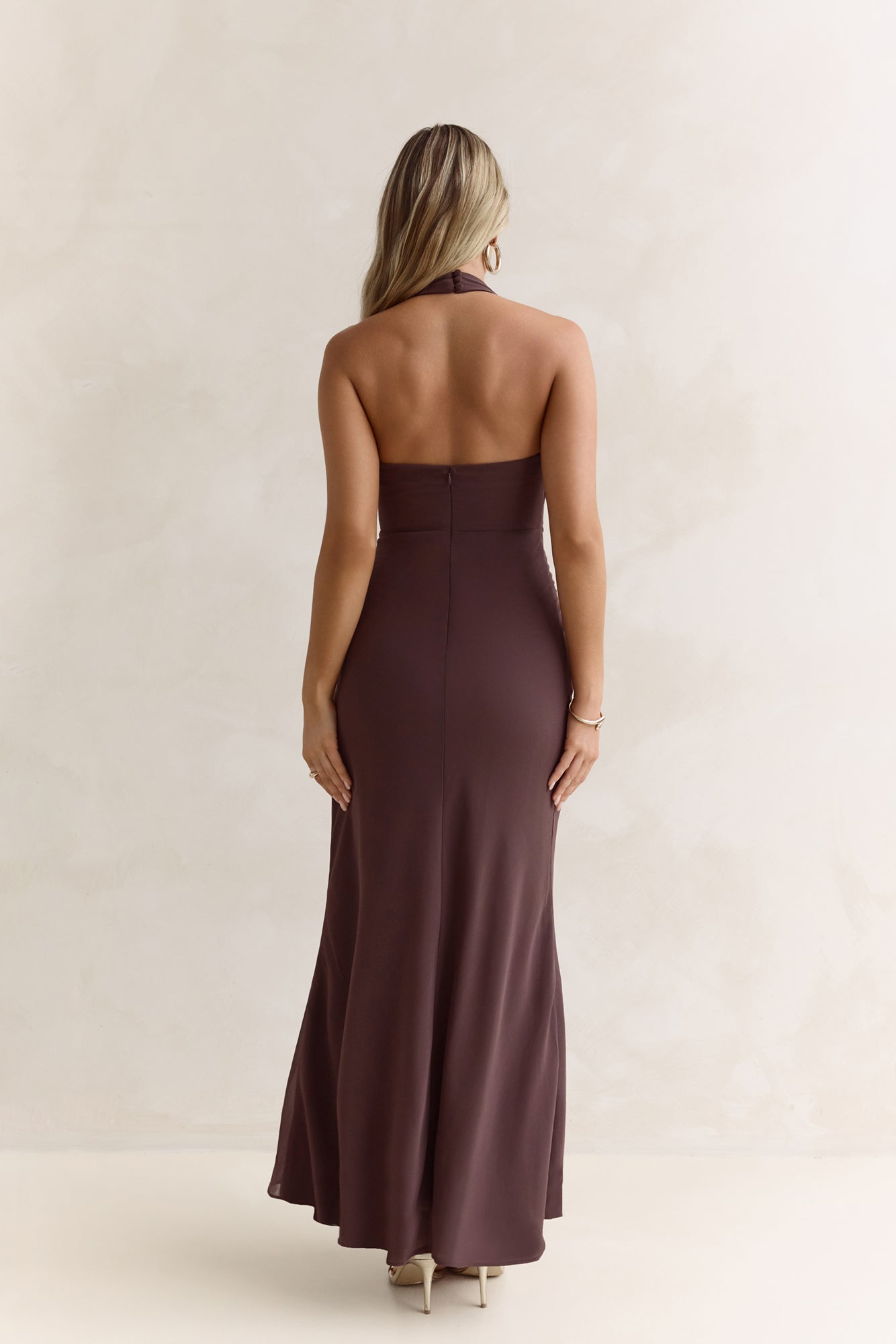Run To You Halter Maxi Dress Brown