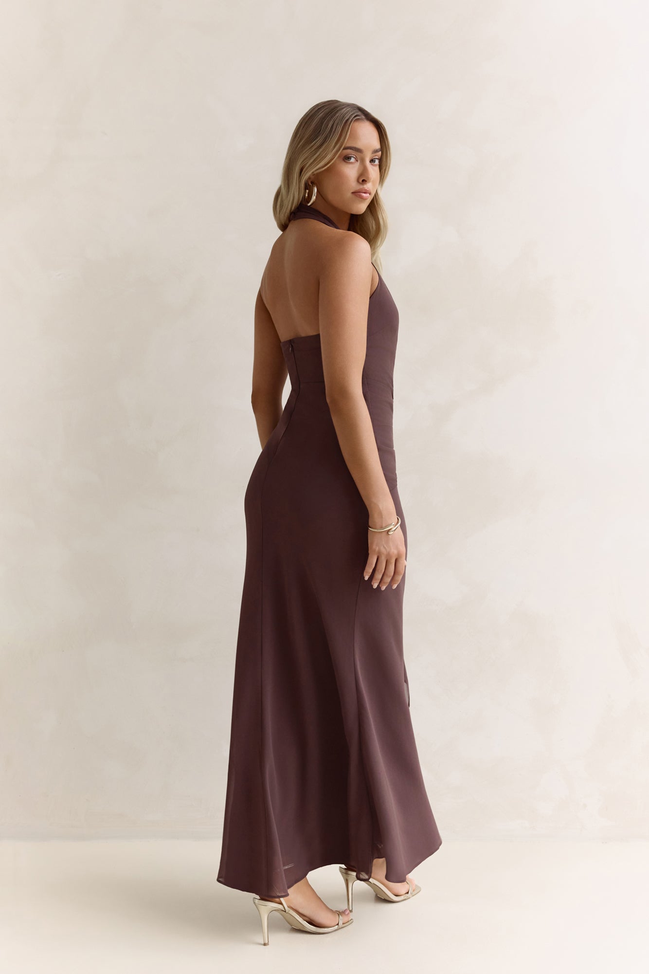 Run To You Halter Maxi Dress Brown