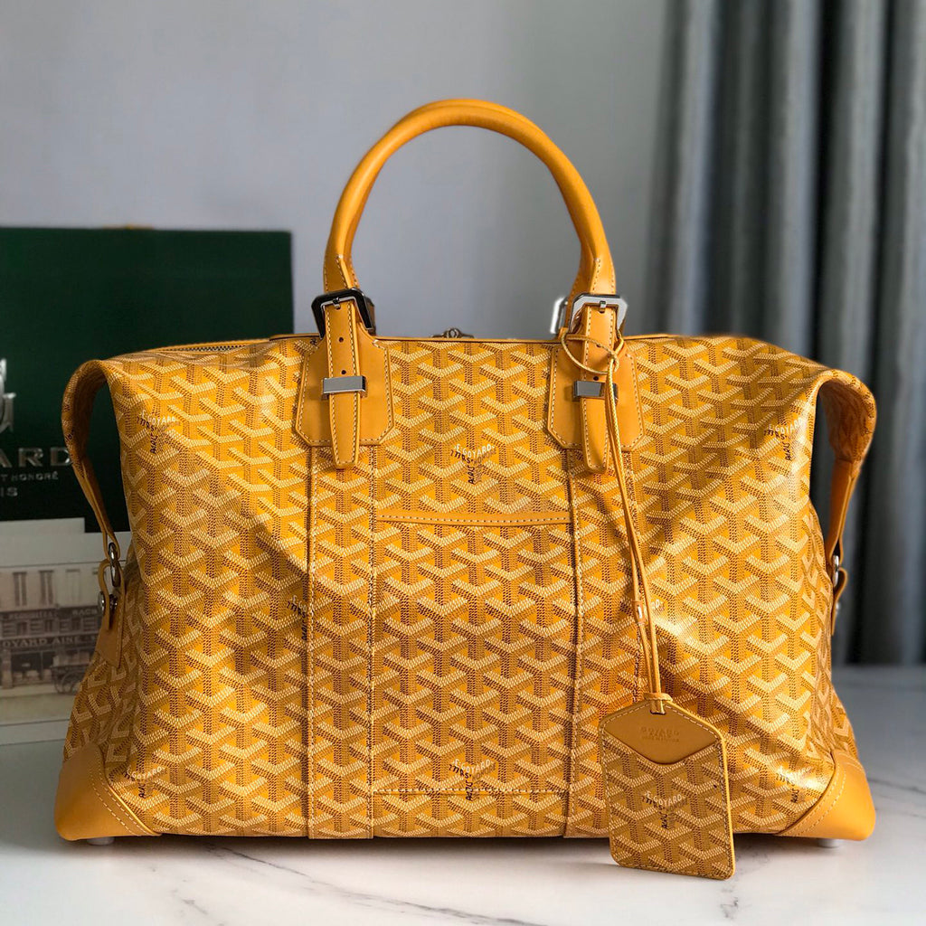GOYARD Men's And Women's Old Flower Full Print Canvas Collocation Cowhide Shoulder Cross Handbag Travel Bag Bags #75471