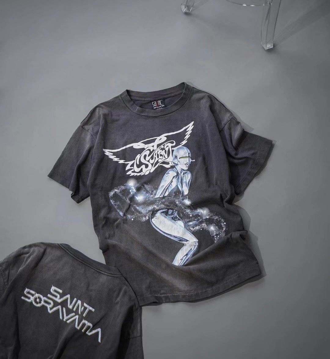 Saint Michael X Sorayama Hajime Sorayama Goddess Vintage Seamless Short Sleeves #377692
