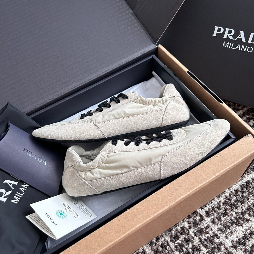 Prada Women's Spring/Fall Fashion Casual Round Toe Lace Up Mesh Print Logo Cotton Laced Sneakers Shoes #78481
