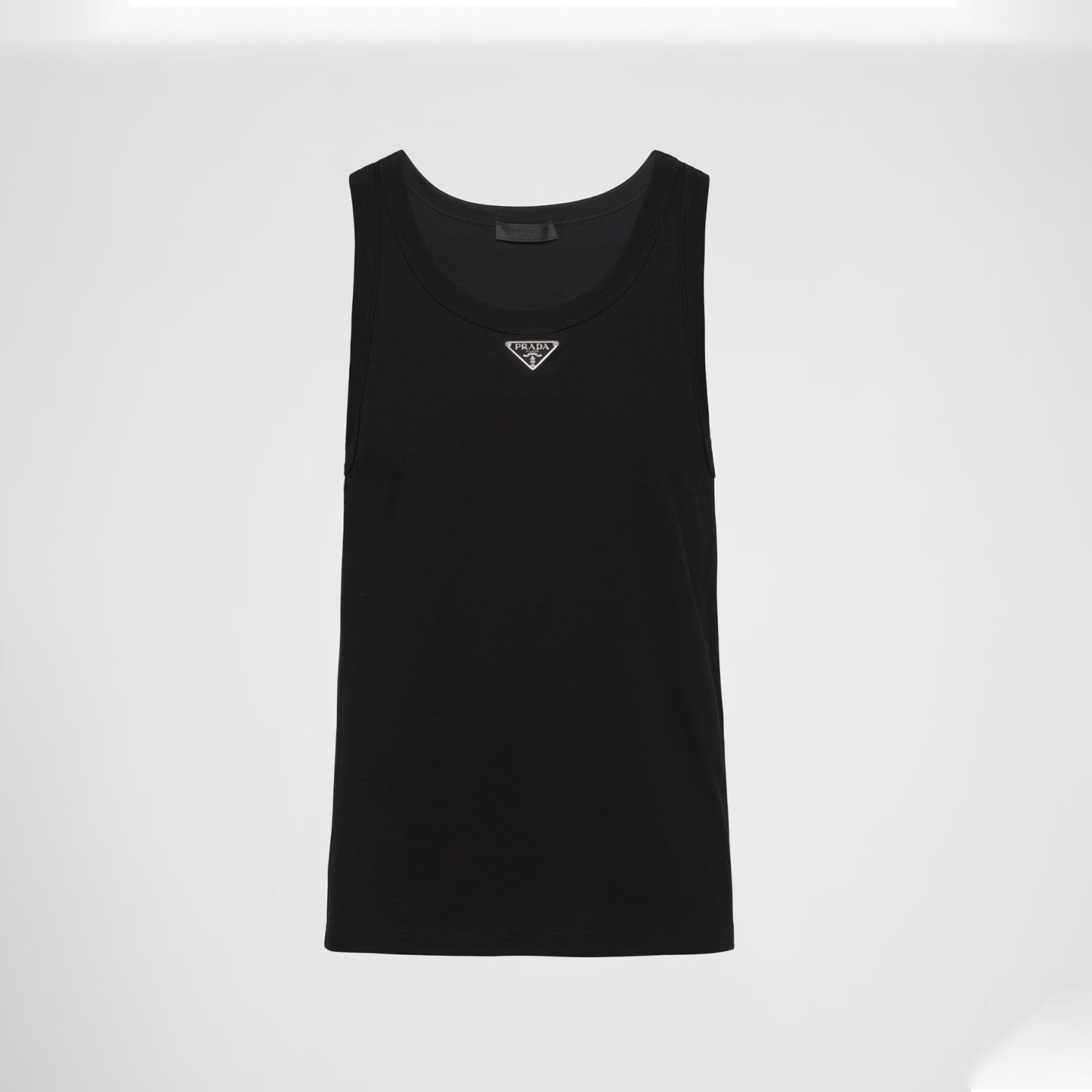 Prada Men's Summer Solid Color Logo Crew Neck Cotton Vest Top #76535