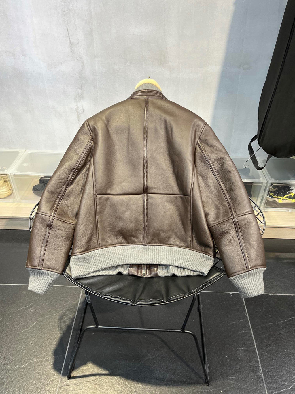 Brunello Cucinelli FW21 Leather And Fur Integrated Pilot Style Coat Leather Jacket Ngvp #6618