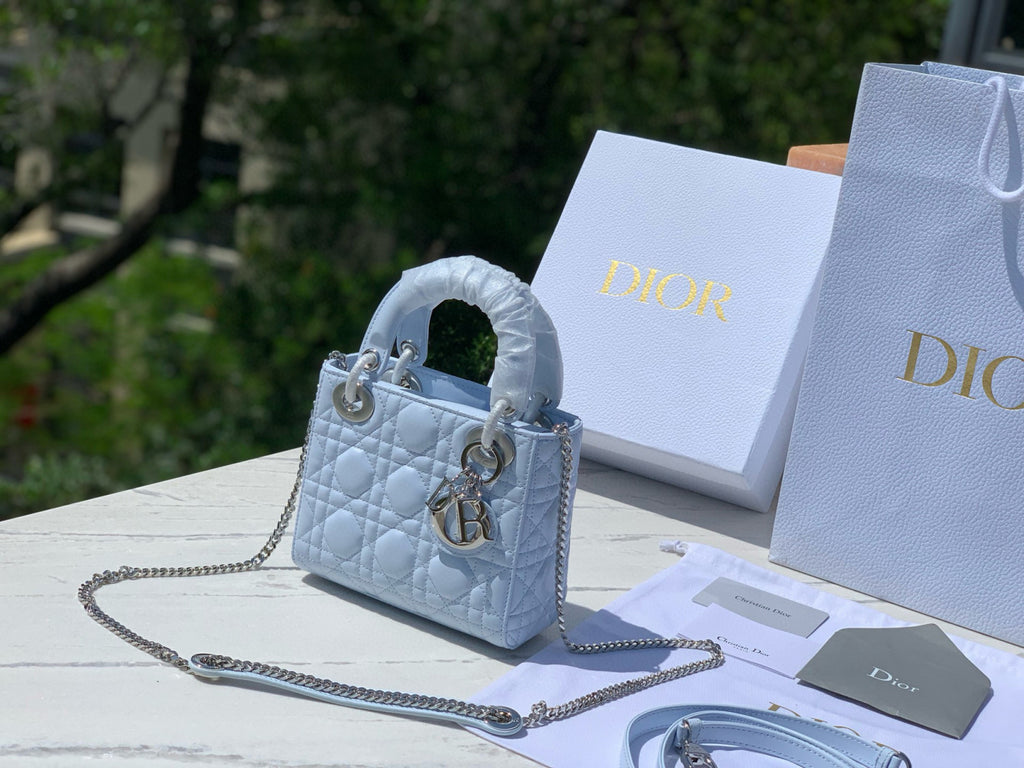 Dior Lady Women's Fashion Classic Logo Embroidered Leather Silver Buckle Lady D Bag Shoulder Bag Tote Chain Bag Bags M0505PNGE-M26Z #78476