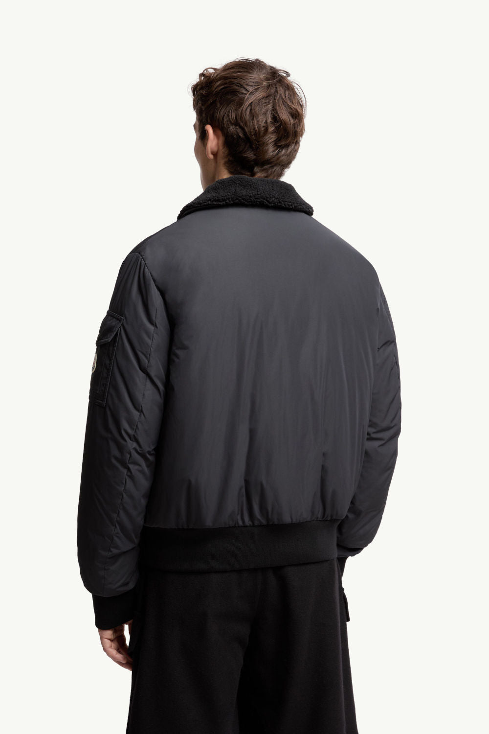 Moncler Men's Black Maulevrier Reversible Teddy Fleece Bomber Jacket #332812