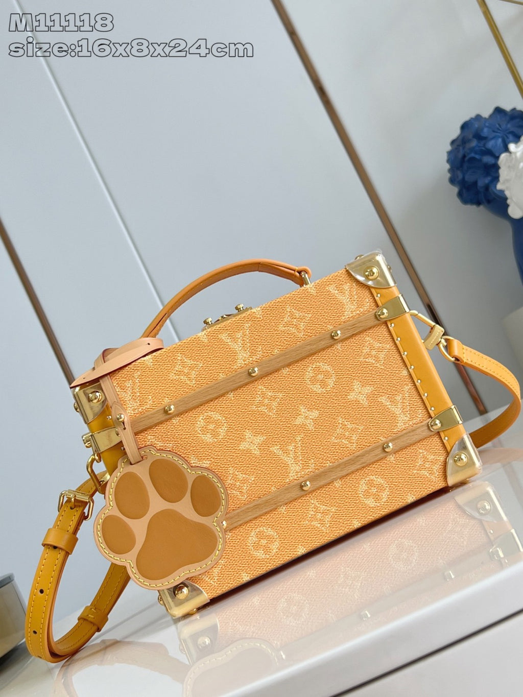 Louis Vuitton Handle Trunk Women's Solid Color Detachable Adjustable Shoulder Strap Buckle Closure Coated Canvas Box Bag Single Shoulder Crossbody Handbag Bags #77522
