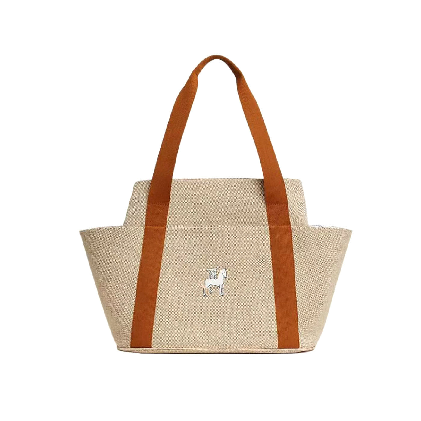 Hermes Unisex Fashion Casual Wool Linen Cotton Color Block Parenting Bag Shoulder Bag Tote Bag Bags #78794