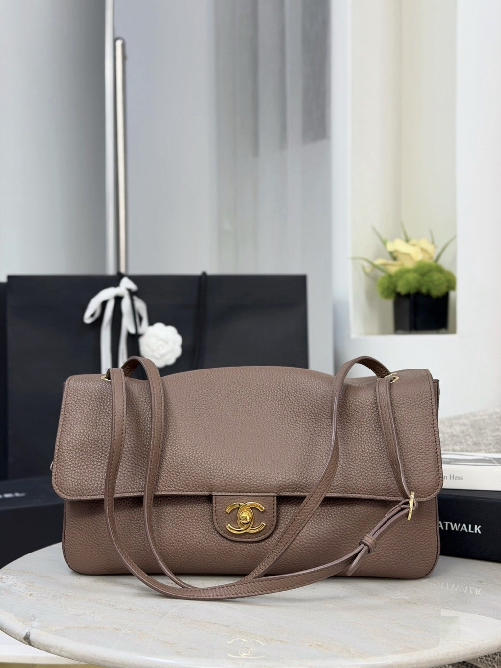Chanel 26s Black And Silver Grained Calfskin Cf Maxi Flap Crossbody Bag Stylish Sophisticated And Elegant Available In Multiple Colours Lady Bags AS6231 #84387A