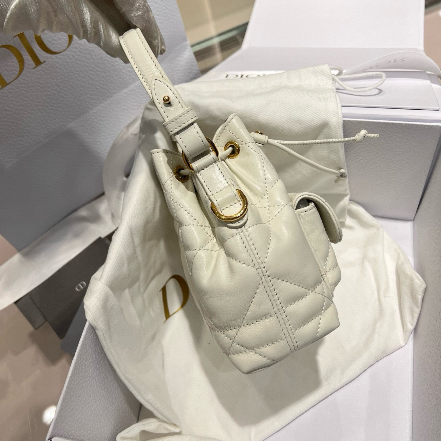 Dior Caro Women's Fashion Classic Solid Color Lambskin Cd Logo Mini Bucket Bag Shoulder Bag Crossbody Bag Bags S5250UNOZ_M030 #78351