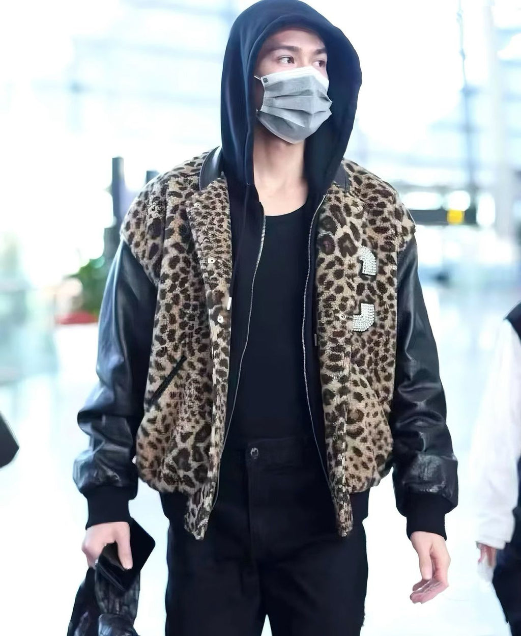 Celine Crystal-Embellished Leopard-Print Bomber Jacket #336558