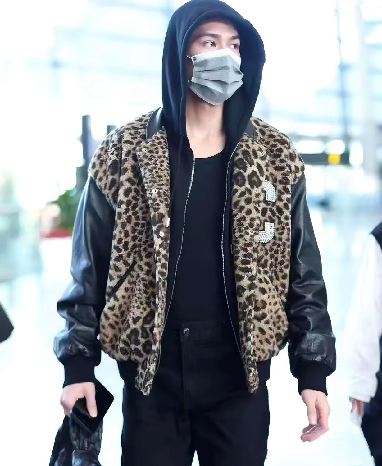 Celine Crystal-Embellished Leopard-Print Bomber Jacket #336558
