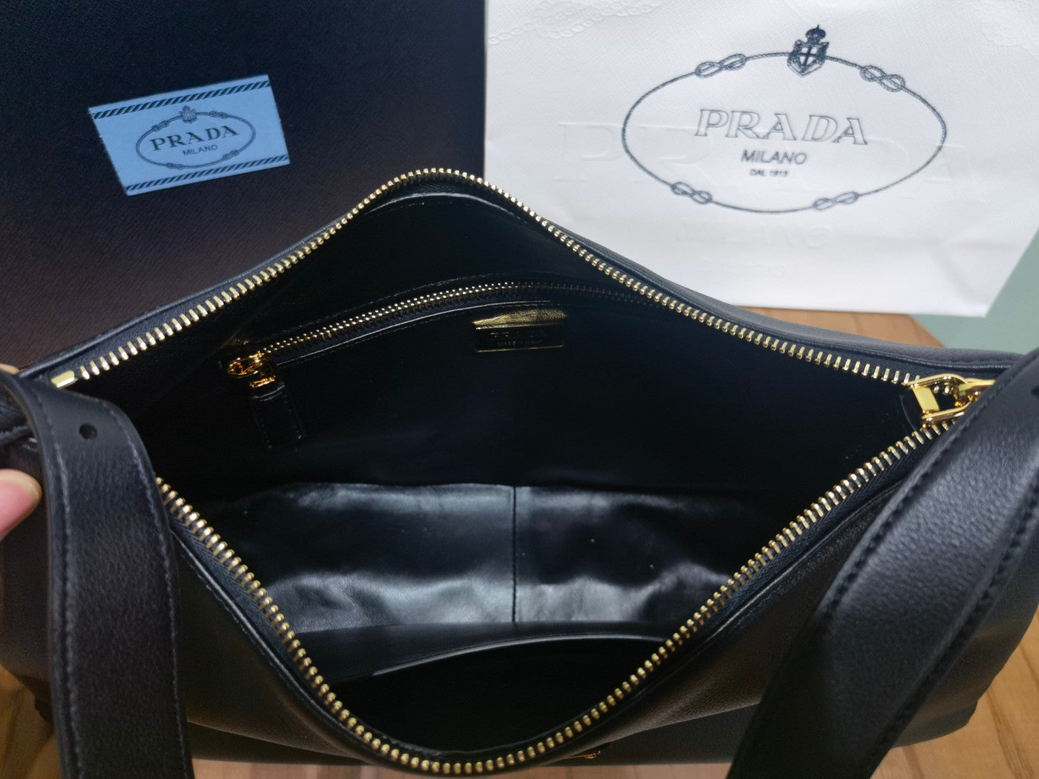 Prada Aimée Large Leather Shoulder Bag 1BC228 #334397