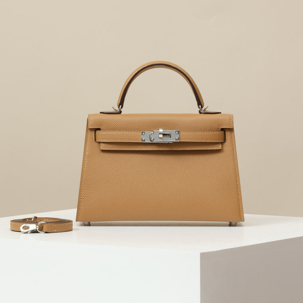 Hermes Women's Fashion Classic Mini Kelly Gold Buckle Cowhide Shoulder Bag Handbag Tote Bag Crossbody Bag Bags H071302CC37 Handcrafted Leather Bag From The Original Factory's Premium Custom Collection #78359