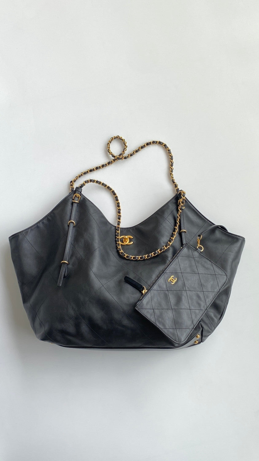 Chanel Maxi Shopping Bag Calfskin Gold-tone #336627