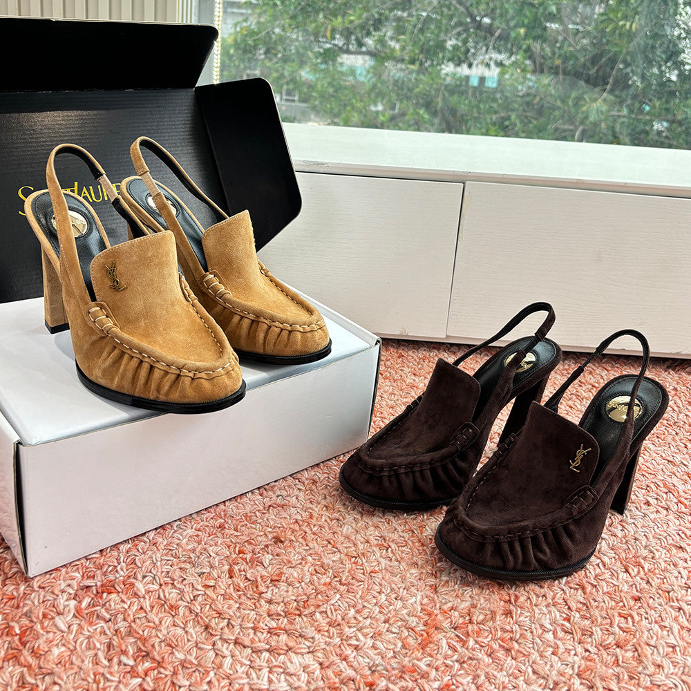 Saint Lauren High Heel Loafers Slippers #377322