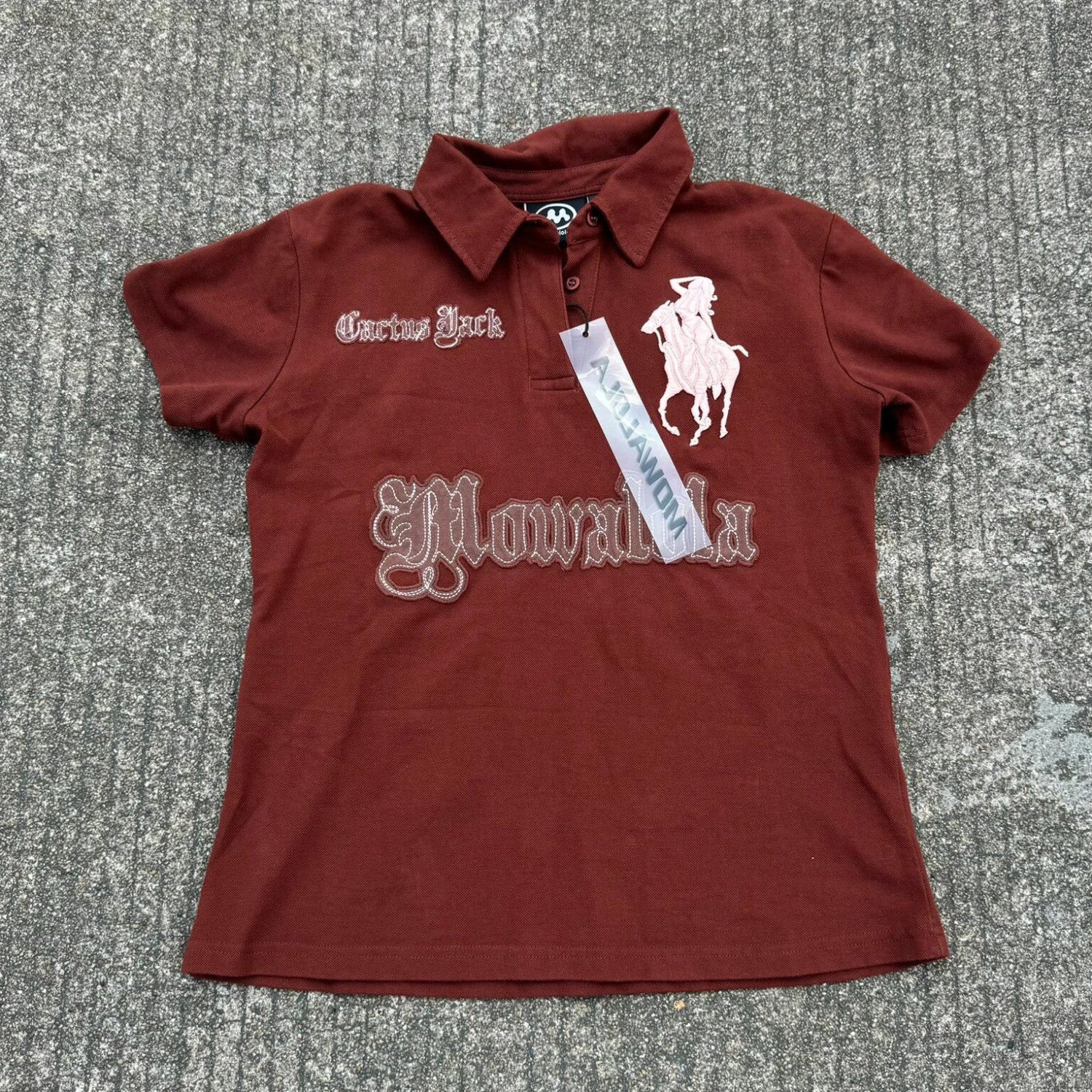 Mowalola Men's Summer Solid Color Casual Collared Short Sleeve Letter Print Short Sleeve Polo Shirt T-shirt #78172