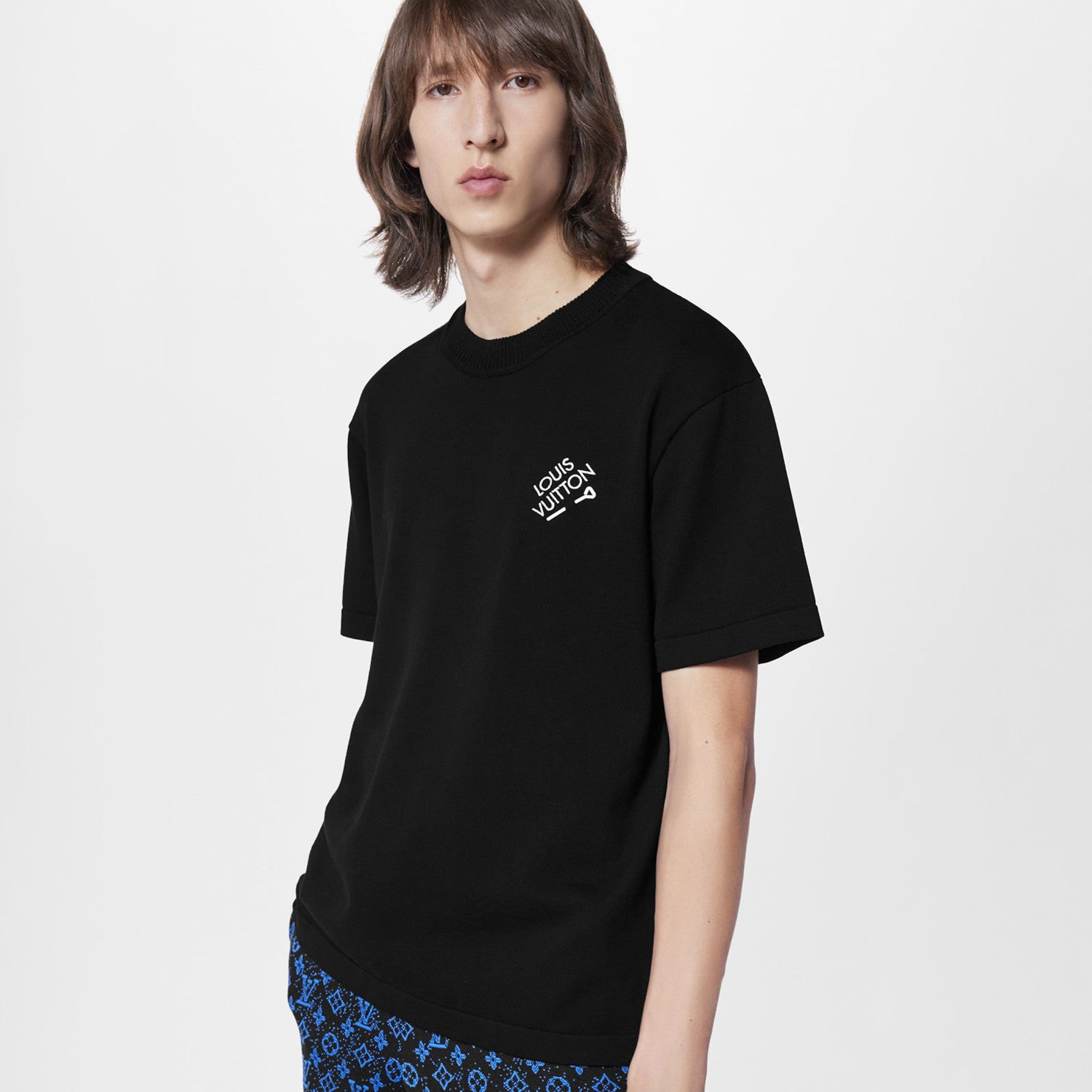Louis Vuitton Men's Summer Embroidered Logo Round Neck Cotton Short Sleeve T-Shirt #98647