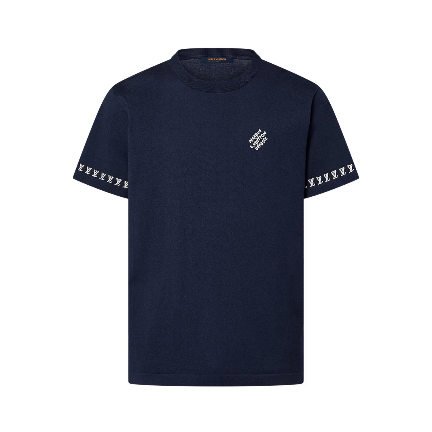 Louis Vuitton Men's Summer Jacquard Pattern Cotton Round Neck Short Sleeve T-Shirt #77654