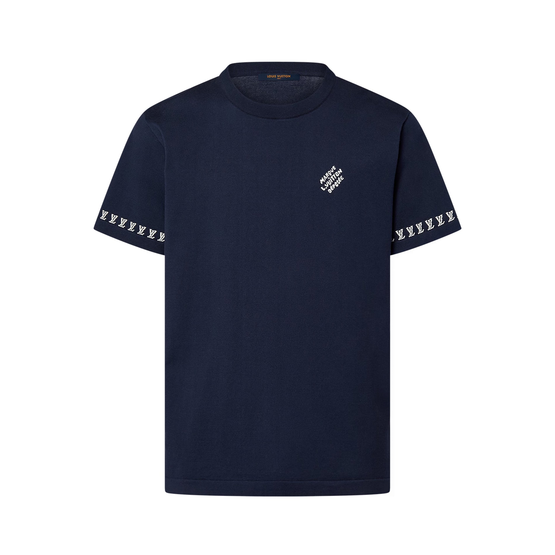 Louis Vuitton Men's Summer Jacquard Pattern Cotton Round Neck Short Sleeve T-Shirt #77654