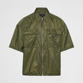 Prada Men's Spring Summer Nylon Solid Colour Lapel Zip Short Sleeve Shirt #99518