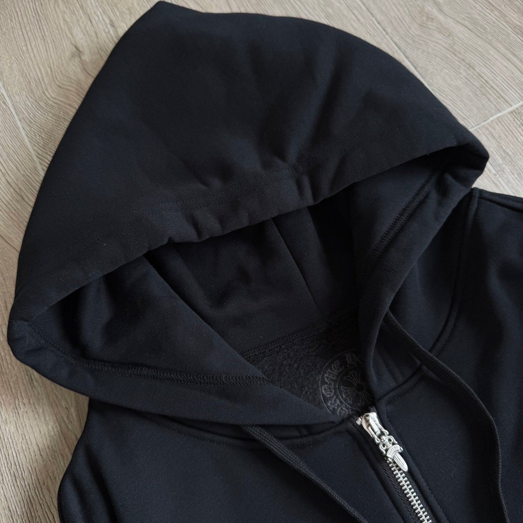 Chrome hearts Sanskrit Letter Logo Zipper Hooded Sweatshirt #333725