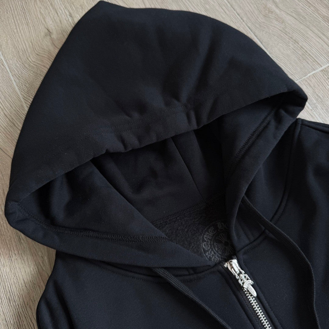 Chrome hearts Sanskrit Letter Logo Zipper Hooded Sweatshirt #333725
