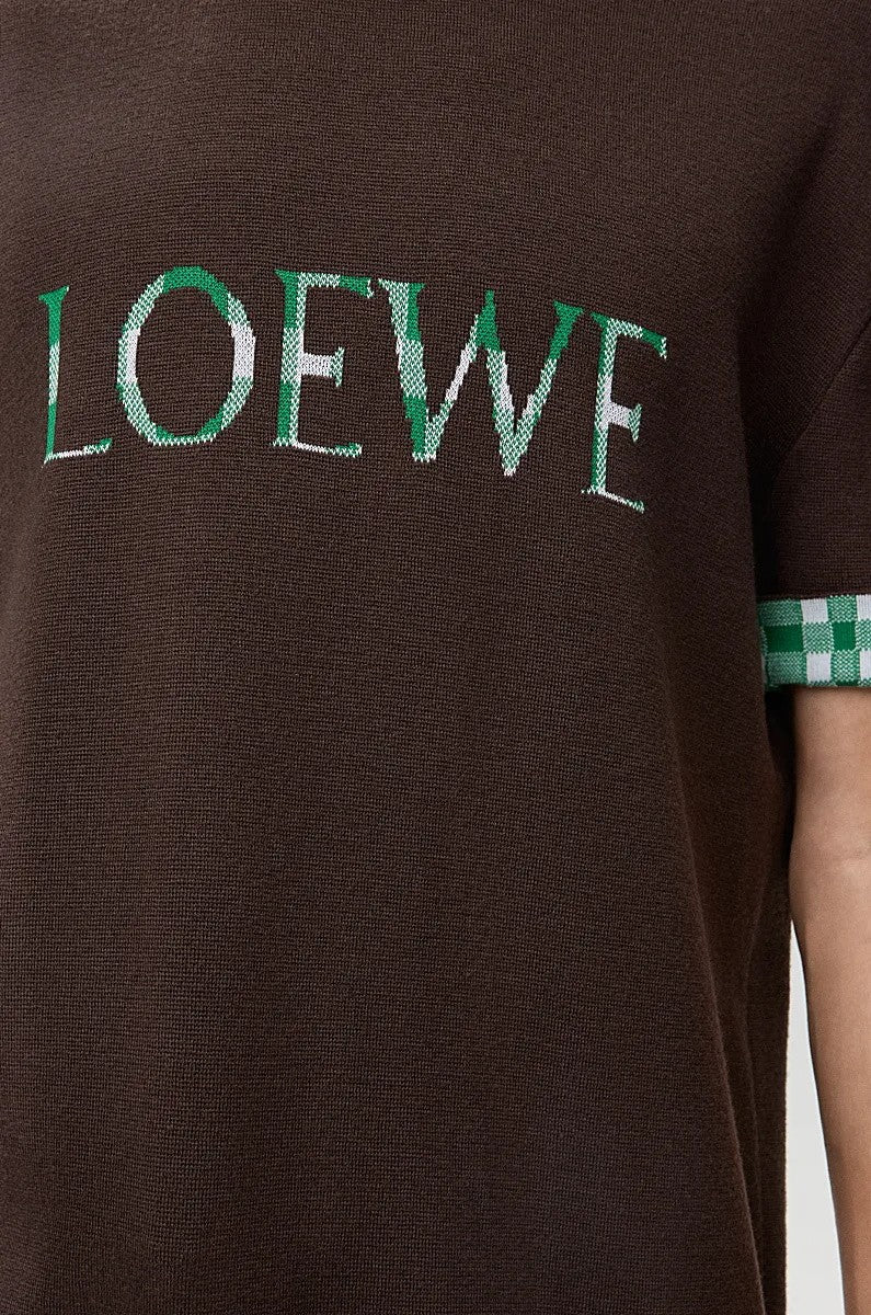 Loewe Men's And Women's Summer Fashion Casual Crew Neck Pullover Short Sleeve Knit T Shirt with Turned Up Sleeves T-shirt #79298