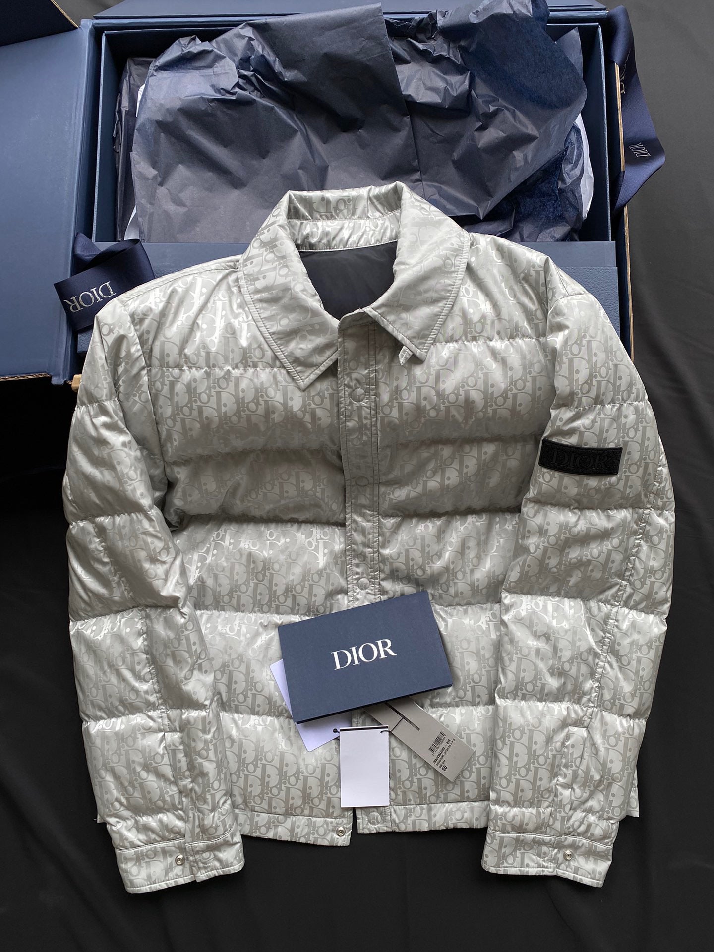 Dior Lapel Long Sleeve Puffer Down Jacket #96592