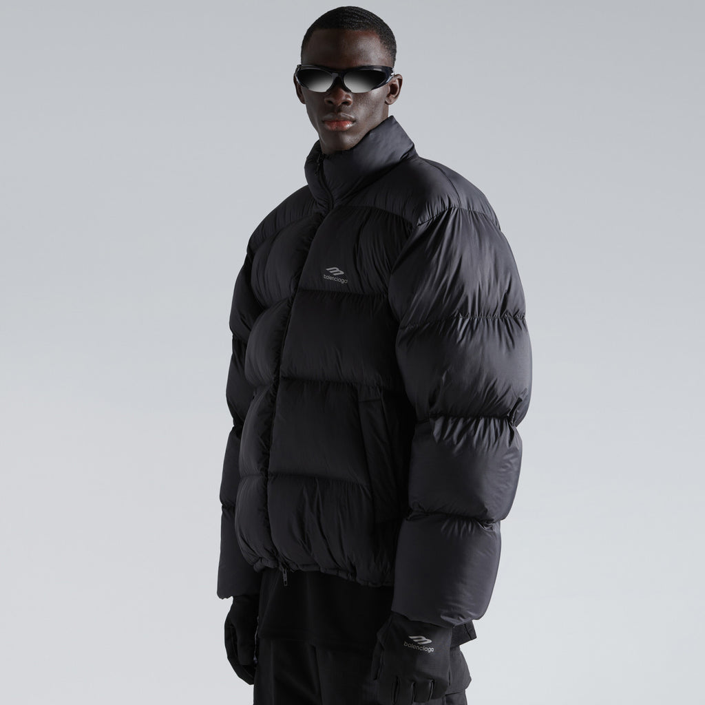 Balenciaga Men's Winter Skiweare - 3B Sports Lcon Ski Puffer In Black Zip Down Jacket #97386