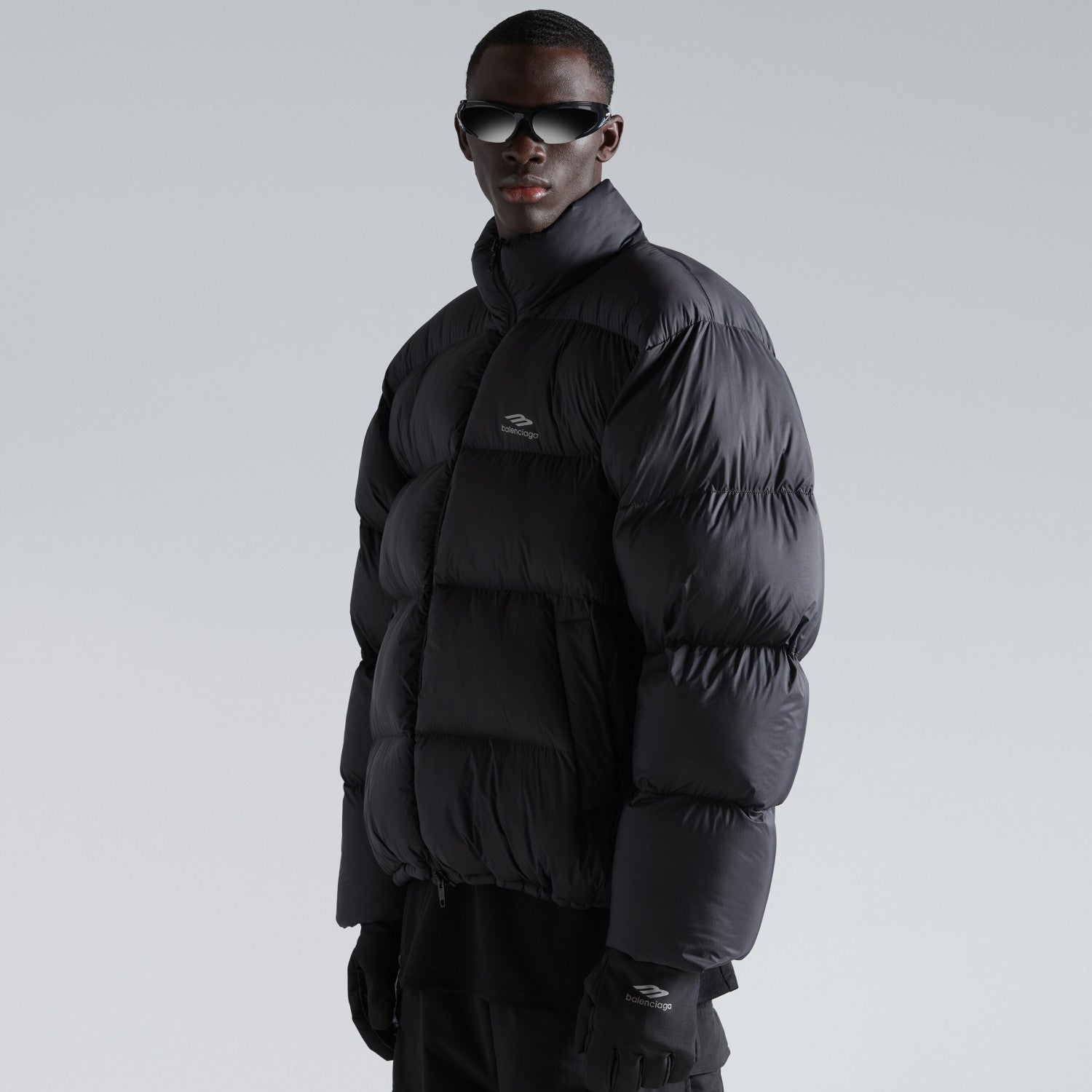 Balenciaga Men's Winter Skiweare - 3B Sports Lcon Ski Puffer In Black Zip Down Jacket #97386