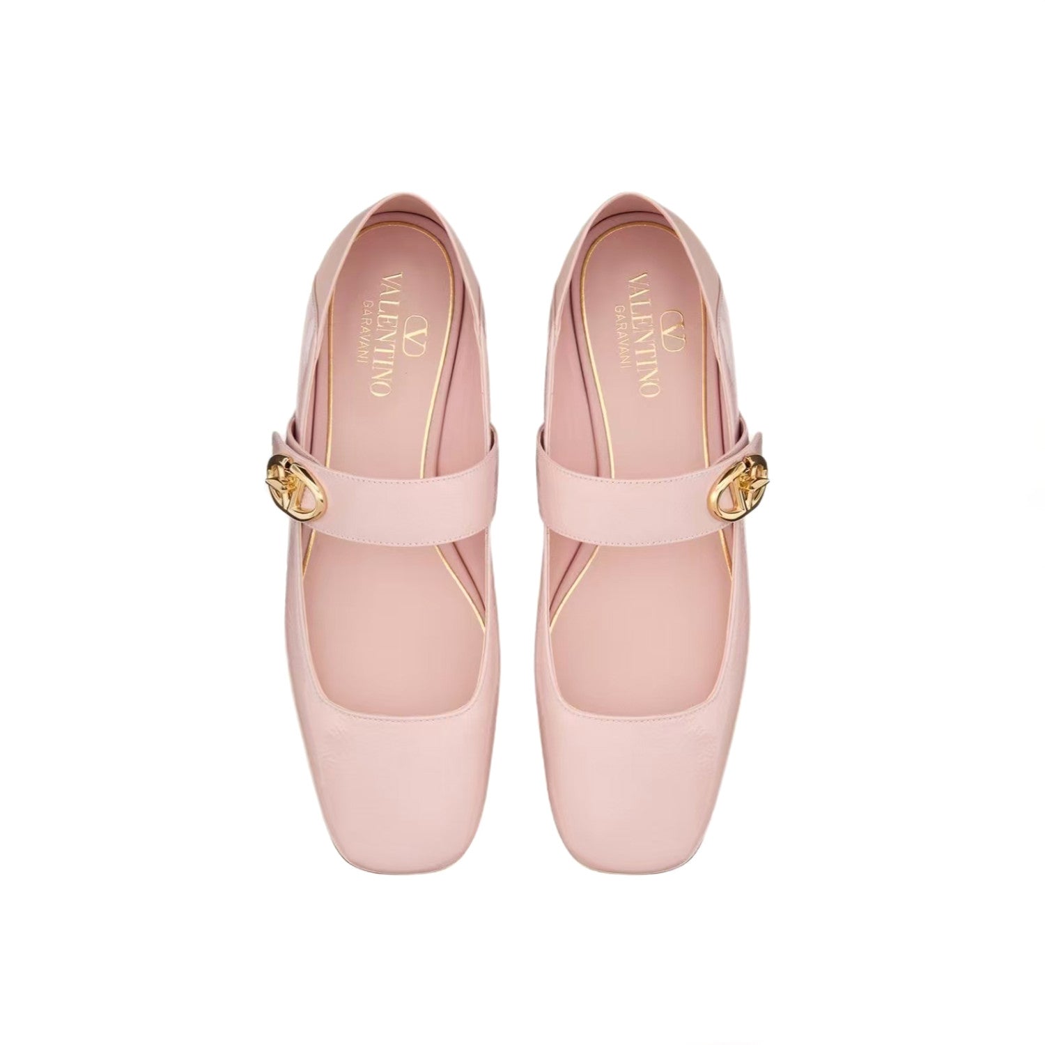 Valentino Women's Spring/Fall Fashion Classic Minimalist Elegant Solid Color Leather Flat Low Top Mary Jane Ballet Flats Shoes #79529