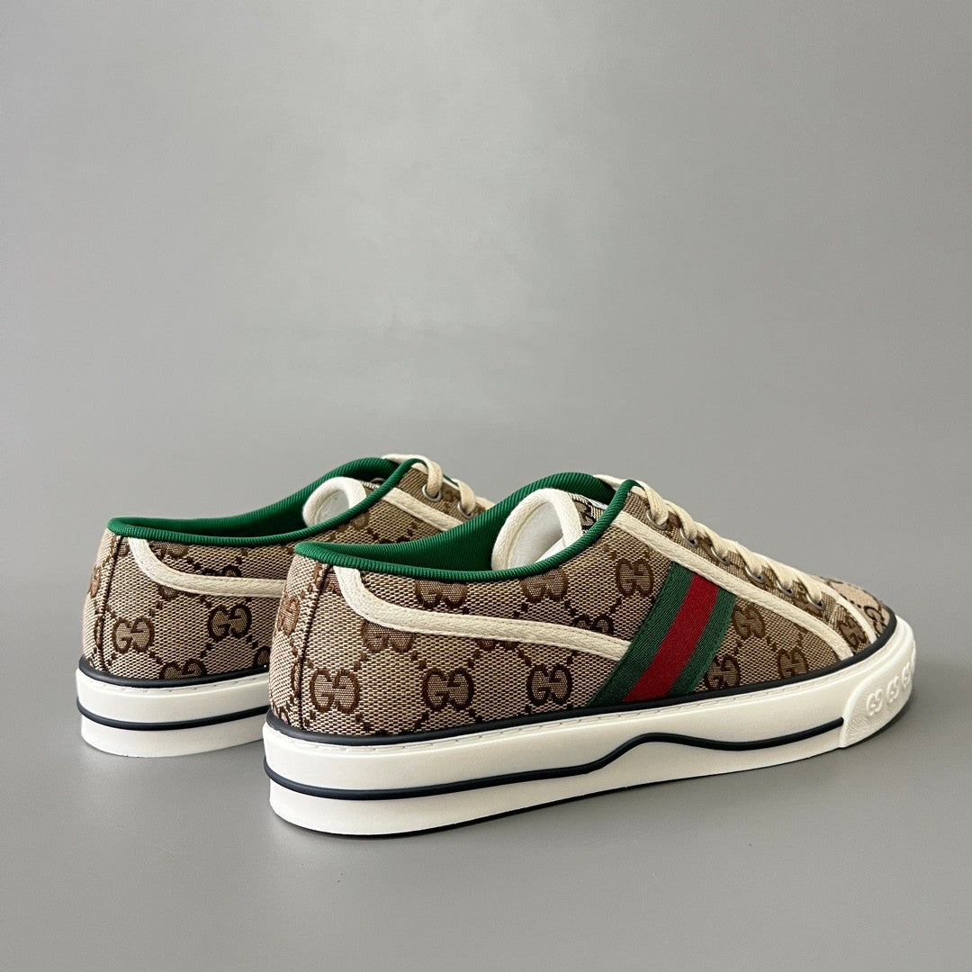 GUCCI Women's Gucci Tennis 1977 Sneaker in Beige Ebony Original GG Canvas #379374
