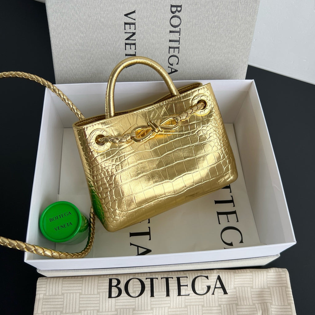 Bottega Veneta Andiamo Mini Crocodile Pattern Handbag #383493