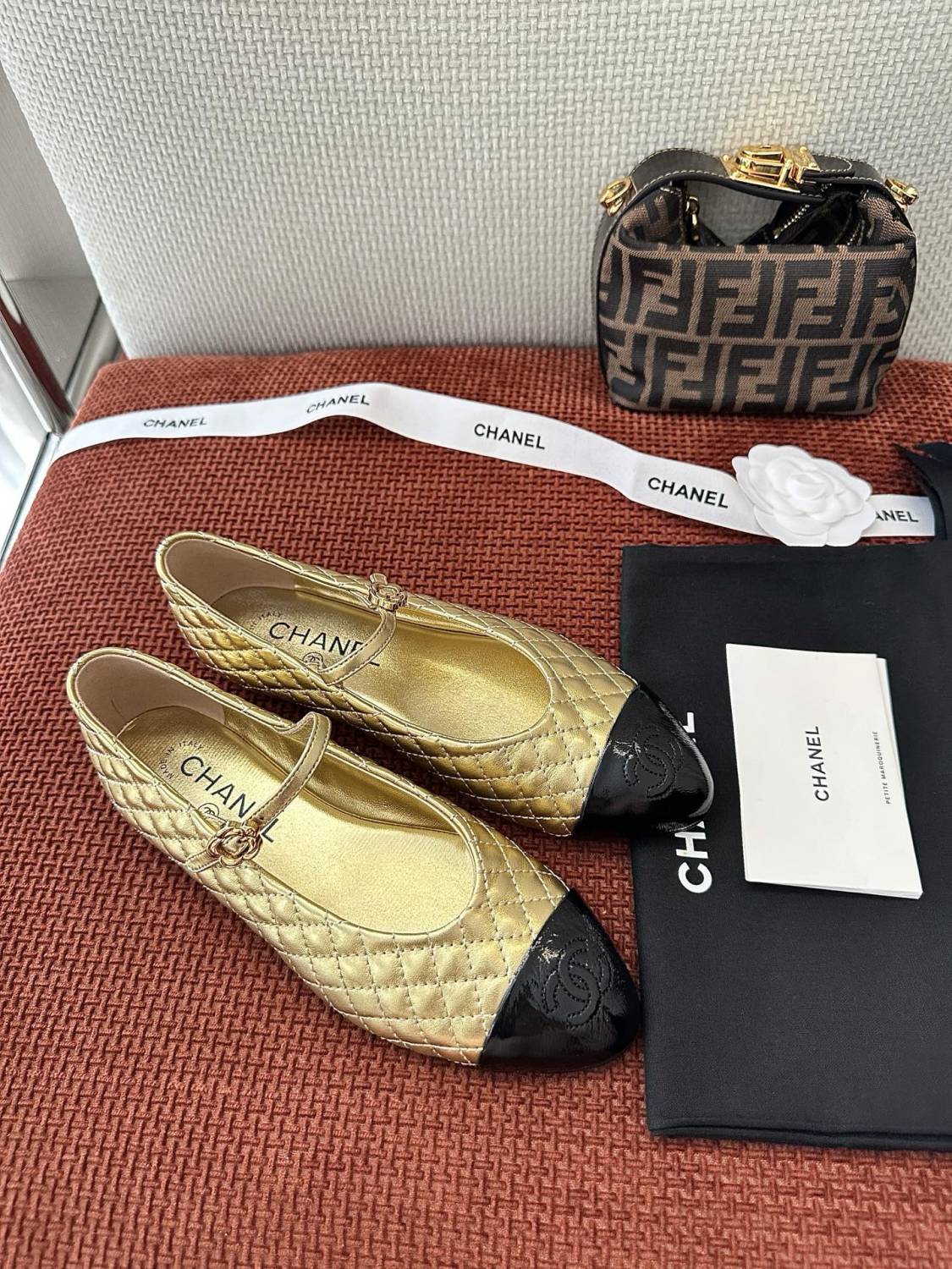 Women's Double C Embroidered Checkered Flat Mary Jane Shoes Four Seasons Round Toe Leather Casual Sandals Shoes #81475