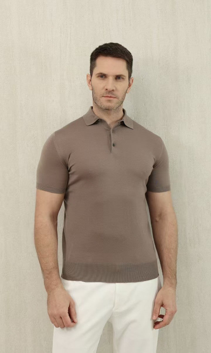 Loro Piana King's Gift® Men's Polo Shirt Spring Summer Fashion Casual Button Short Sleeve Top Knitted T-shirt Lapel Men's Clothes Ngvp #9957