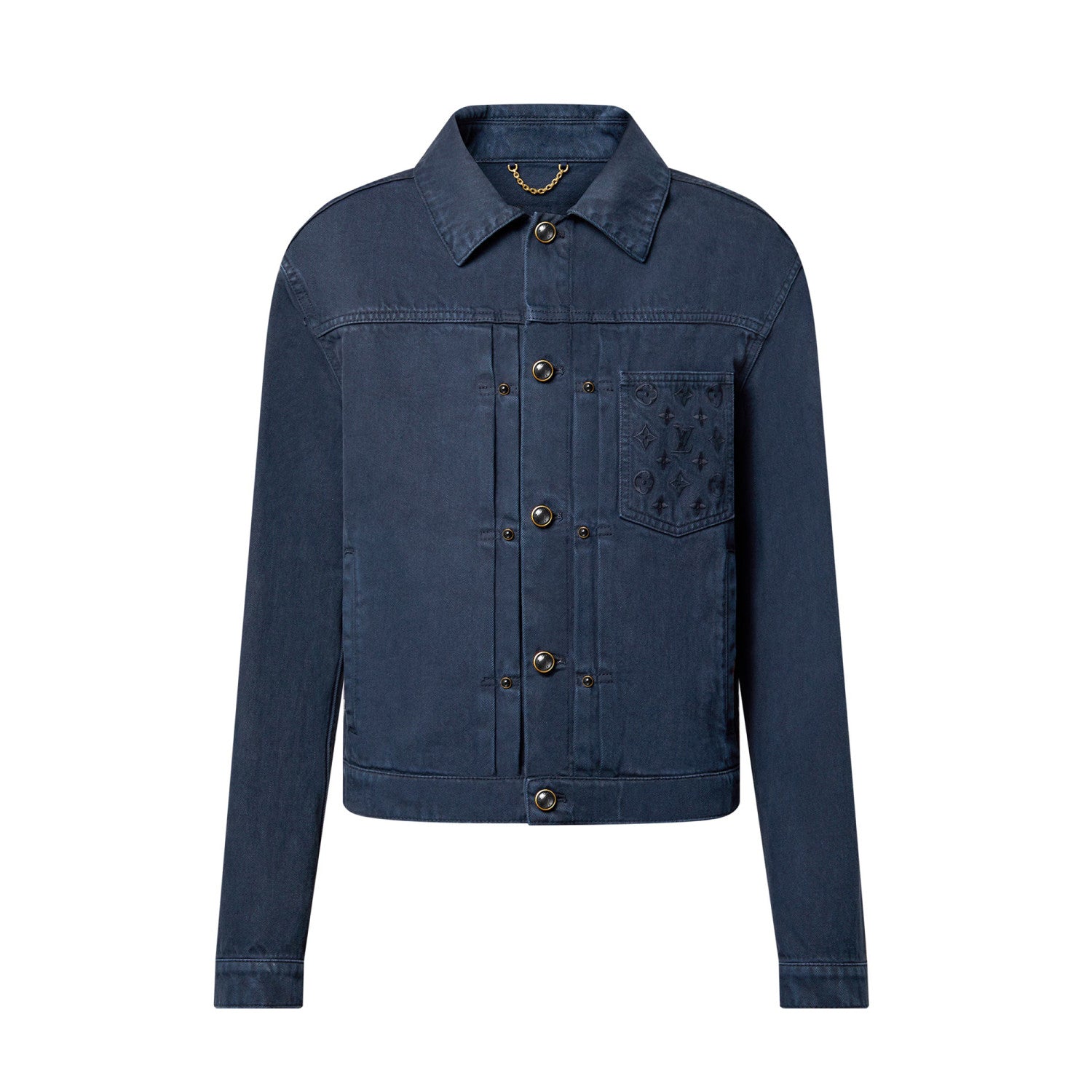 Louis Vuitton Men's Spring/Autumn Solid Colour Embroidered Letter Print Pocket Single-Breasted Long-Sleeved Denim Jacket and Casual Denim Trousers Pants Set Suit #77632
