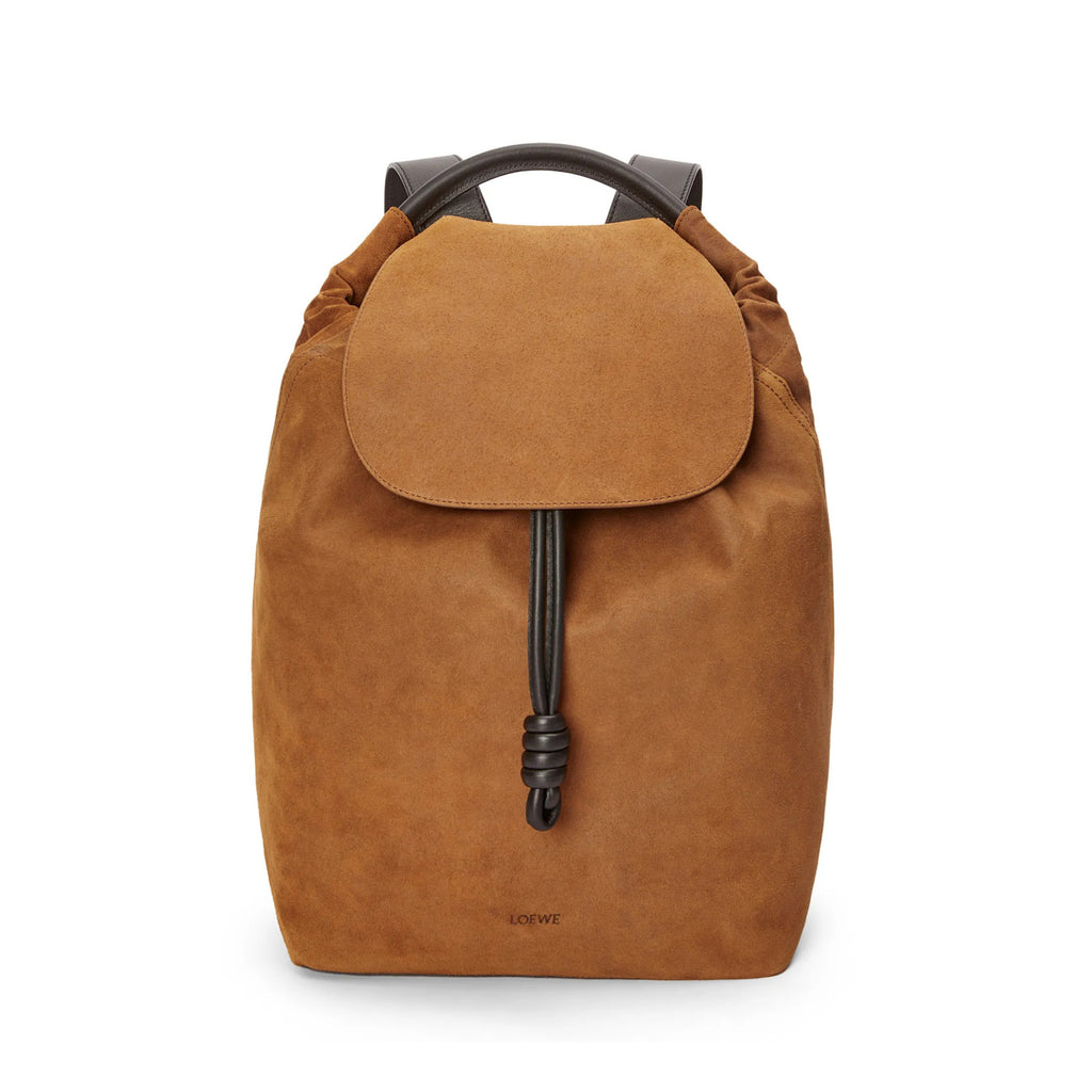 Loewe Flamenco Men's Solid Color Monogrammed Logo Drawstring Closure Solid Color Soft Cowhide Shoulder Bag Bag #75248